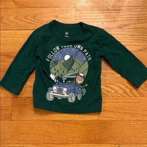 GAP Kids Green 'Follow Your Own Path' Long Sleeve Tee